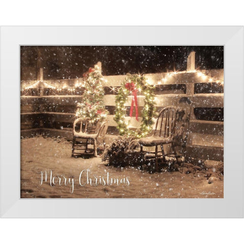 Merry Christmas  White Modern Wood Framed Art Print by Deiter, Lori