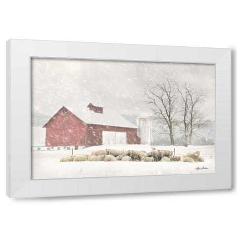 Talk is Sheep White Modern Wood Framed Art Print by Deiter, Lori