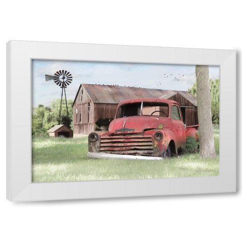 Red and Rusty II    White Modern Wood Framed Art Print by Deiter, Lori