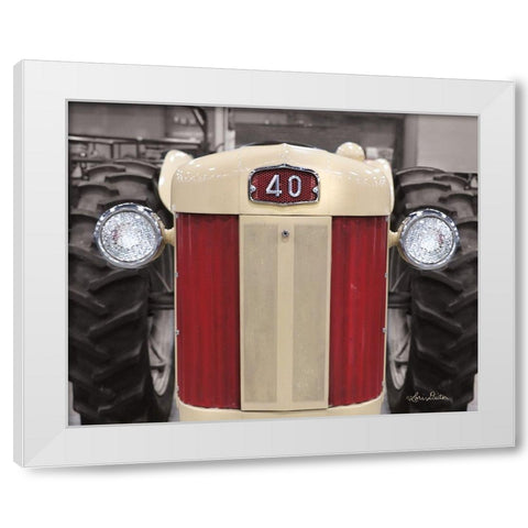 Tractor Close Up MF40   White Modern Wood Framed Art Print by Deiter, Lori
