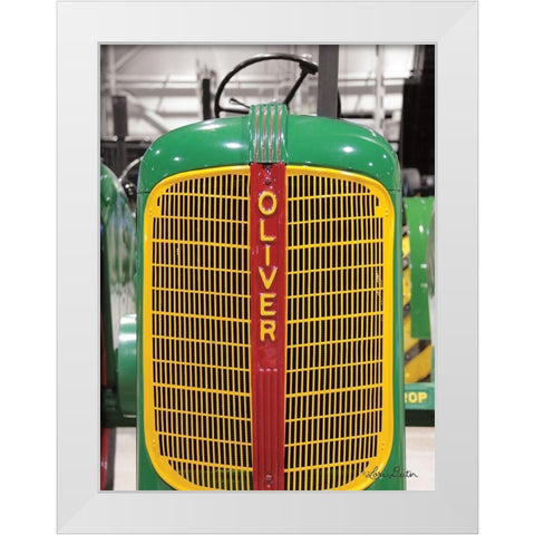 Oliver Tractor White Modern Wood Framed Art Print by Deiter, Lori