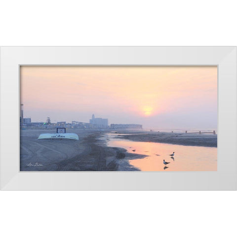 Ocean City Sunrise White Modern Wood Framed Art Print by Deiter, Lori