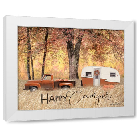 Fall Camping     White Modern Wood Framed Art Print by Deiter, Lori