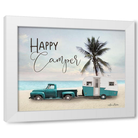 Happy Camper    White Modern Wood Framed Art Print by Deiter, Lori