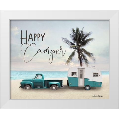 Happy Camper    White Modern Wood Framed Art Print by Deiter, Lori