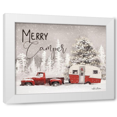 Merry Camper   White Modern Wood Framed Art Print by Deiter, Lori