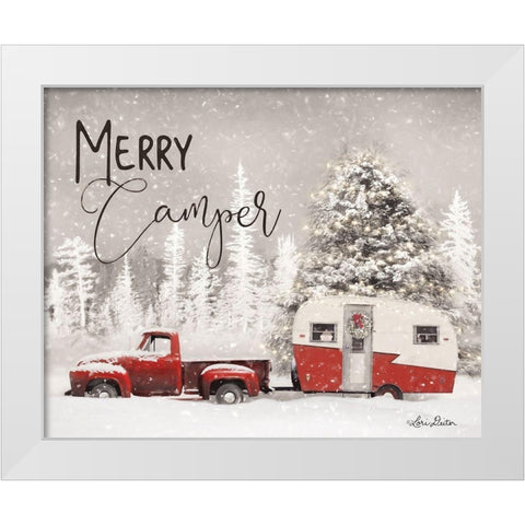 Merry Camper   White Modern Wood Framed Art Print by Deiter, Lori