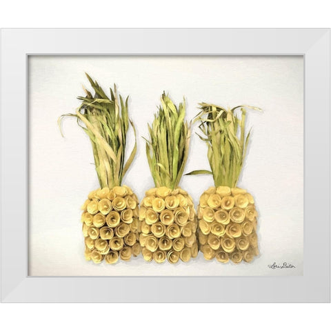 Pineapples     White Modern Wood Framed Art Print by Deiter, Lori