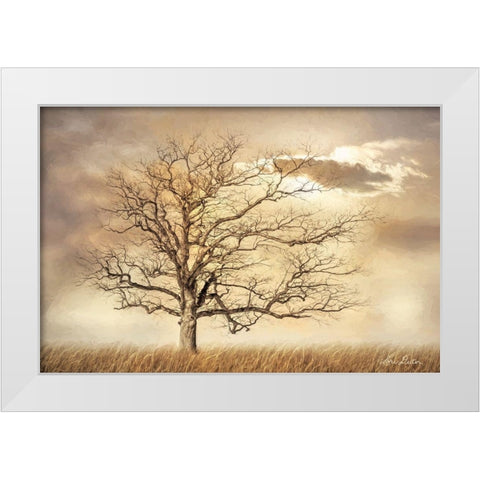 Golden Tree     White Modern Wood Framed Art Print by Deiter, Lori