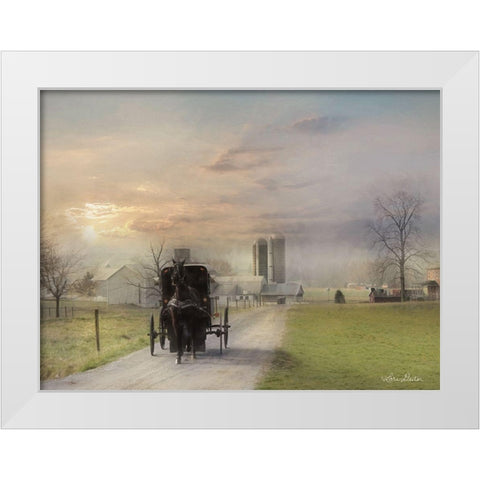 Morning Exercise White Modern Wood Framed Art Print by Deiter, Lori