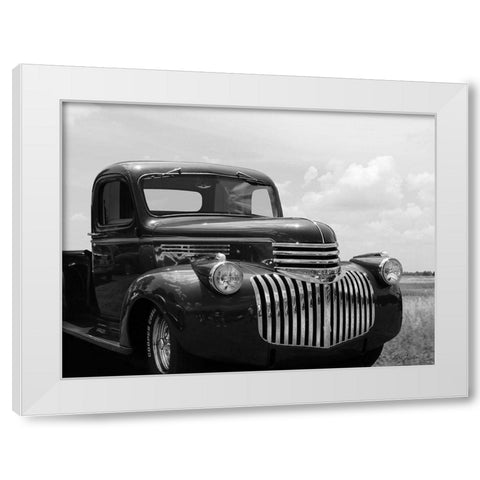 Restored Chevy Truck White Modern Wood Framed Art Print by Deiter, Lori