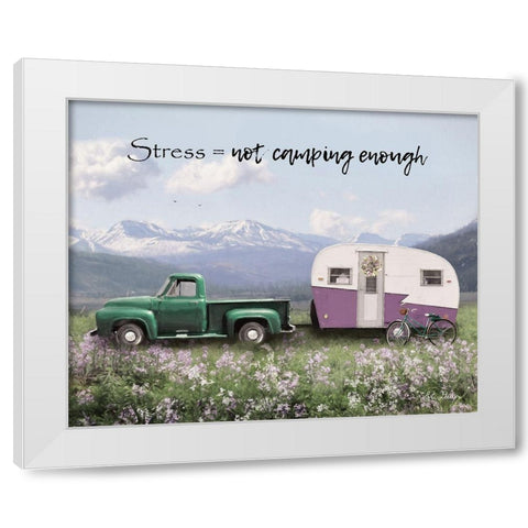 Camping Stress II White Modern Wood Framed Art Print by Deiter, Lori