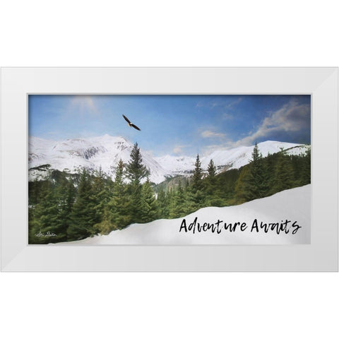 Adventure Awaits White Modern Wood Framed Art Print by Deiter, Lori