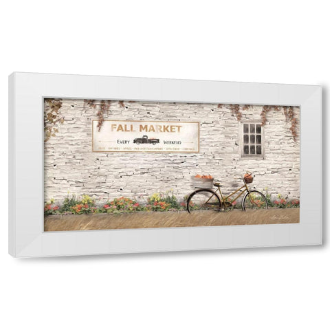 Fall Market with Bike   White Modern Wood Framed Art Print by Deiter, Lori