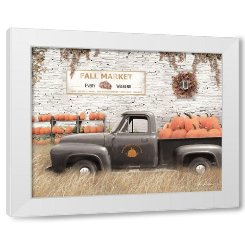 Fall Pumpkin Market       White Modern Wood Framed Art Print by Deiter, Lori