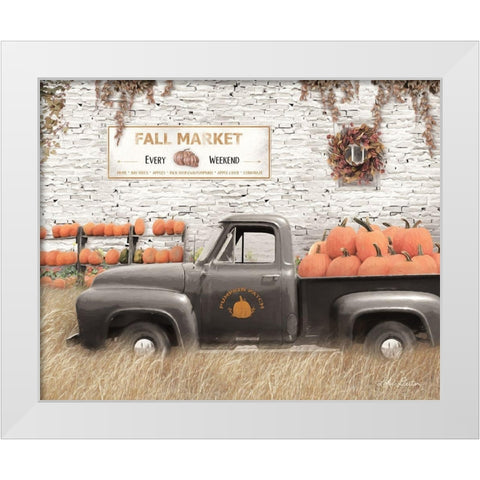 Fall Pumpkin Market       White Modern Wood Framed Art Print by Deiter, Lori