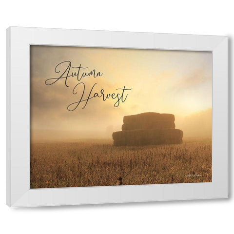 Autumn Hay Harvest     White Modern Wood Framed Art Print by Deiter, Lori