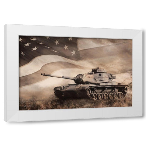 The Liberator Tank White Modern Wood Framed Art Print by Deiter, Lori