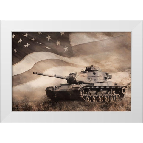 The Liberator Tank White Modern Wood Framed Art Print by Deiter, Lori