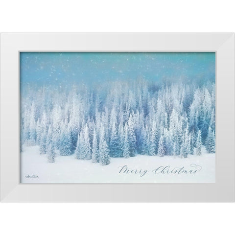 Snowy Turquoise Forest      White Modern Wood Framed Art Print by Deiter, Lori