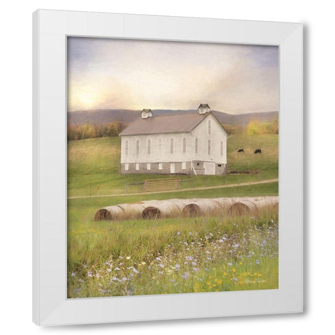 Uphill Farm White Modern Wood Framed Art Print by Deiter, Lori