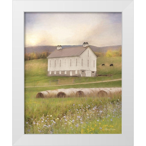 Uphill Farm White Modern Wood Framed Art Print by Deiter, Lori