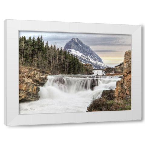 Swiftcurrent Falls          White Modern Wood Framed Art Print by Deiter, Lori