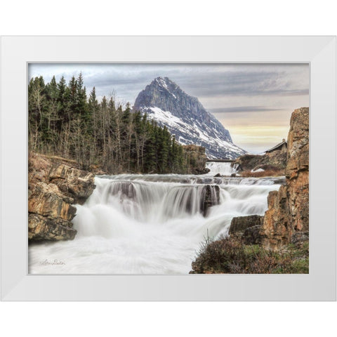 Swiftcurrent Falls          White Modern Wood Framed Art Print by Deiter, Lori