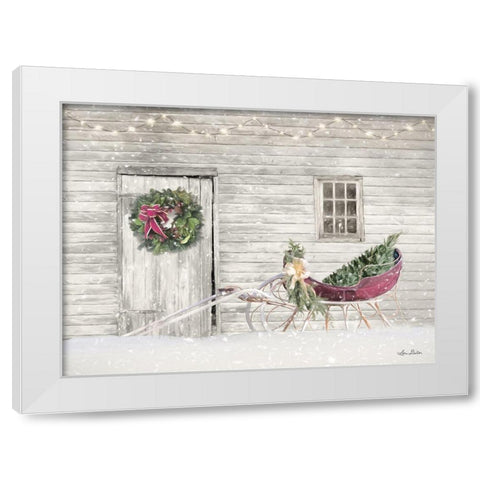 Old Farm Christmas White Modern Wood Framed Art Print by Deiter, Lori