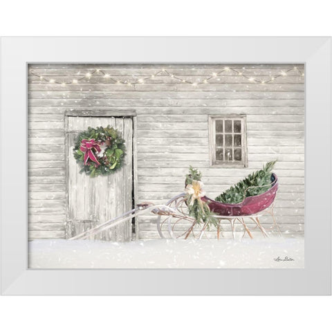 Old Farm Christmas White Modern Wood Framed Art Print by Deiter, Lori