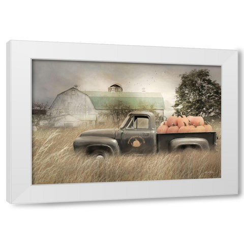 Happy Harvest Truck White Modern Wood Framed Art Print by Deiter, Lori