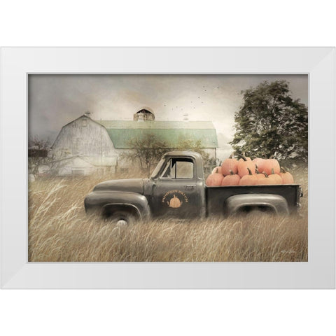 Happy Harvest Truck White Modern Wood Framed Art Print by Deiter, Lori