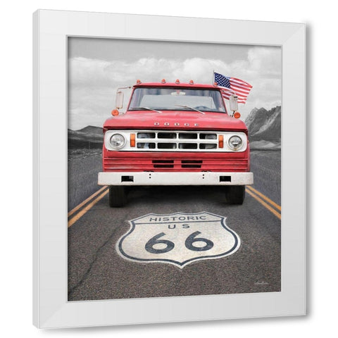 Dodge on Route 66 White Modern Wood Framed Art Print by Deiter, Lori