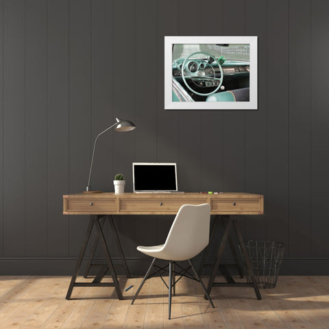 1957 Chevy Bel-Air White Modern Wood Framed Art Print by Deiter, Lori