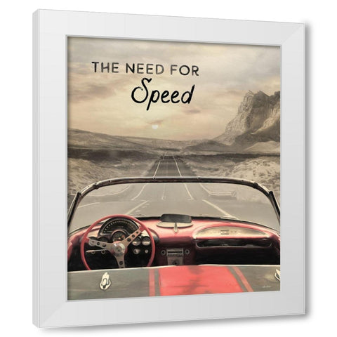 The Need for Speed White Modern Wood Framed Art Print by Deiter, Lori
