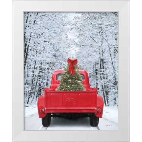Snowy Drive in a Ford White Modern Wood Framed Art Print by Deiter, Lori