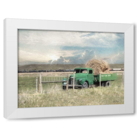 Hay for Sale White Modern Wood Framed Art Print by Deiter, Lori