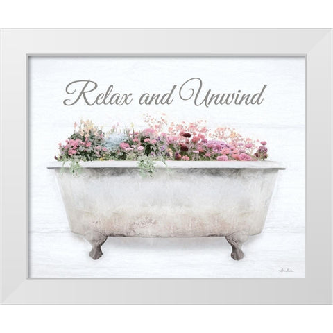 Relax and Unwind White Modern Wood Framed Art Print by Deiter, Lori
