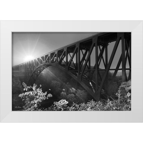 Sunrise at Letchworth Black and White White Modern Wood Framed Art Print by Deiter, Lori
