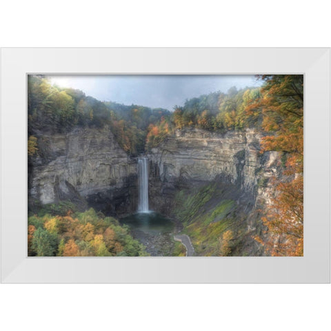 Autumn at Taughannock Falls    White Modern Wood Framed Art Print by Deiter, Lori