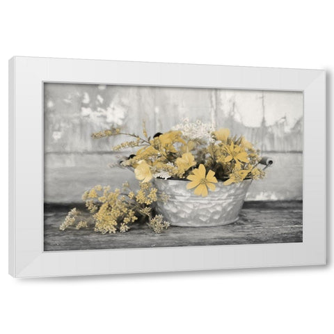 Gold Wildflowers I      White Modern Wood Framed Art Print by Deiter, Lori