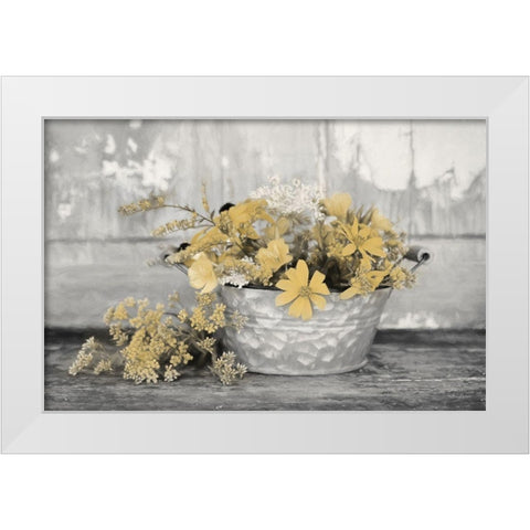 Gold Wildflowers I      White Modern Wood Framed Art Print by Deiter, Lori