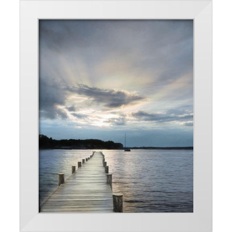 Sunset on the Bay White Modern Wood Framed Art Print by Deiter, Lori