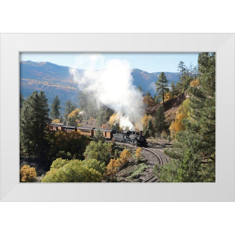 Durango Silverton Train IV White Modern Wood Framed Art Print by Deiter, Lori