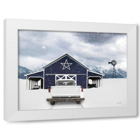 White Chevy at Navy Barn White Modern Wood Framed Art Print by Deiter, Lori