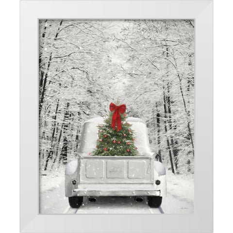 Snowy Drive in a White Ford White Modern Wood Framed Art Print by Deiter, Lori