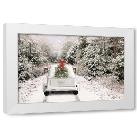 Picking Up the Tree White Modern Wood Framed Art Print by Deiter, Lori