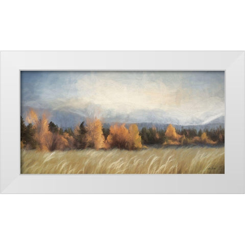 Dillon Dam Fall Colors White Modern Wood Framed Art Print by Deiter, Lori