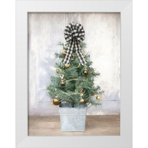 Buffalo Plaid Mini Tree   White Modern Wood Framed Art Print by Deiter, Lori