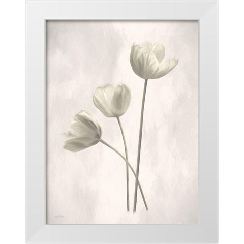 Bleached Tulips I White Modern Wood Framed Art Print by Deiter, Lori